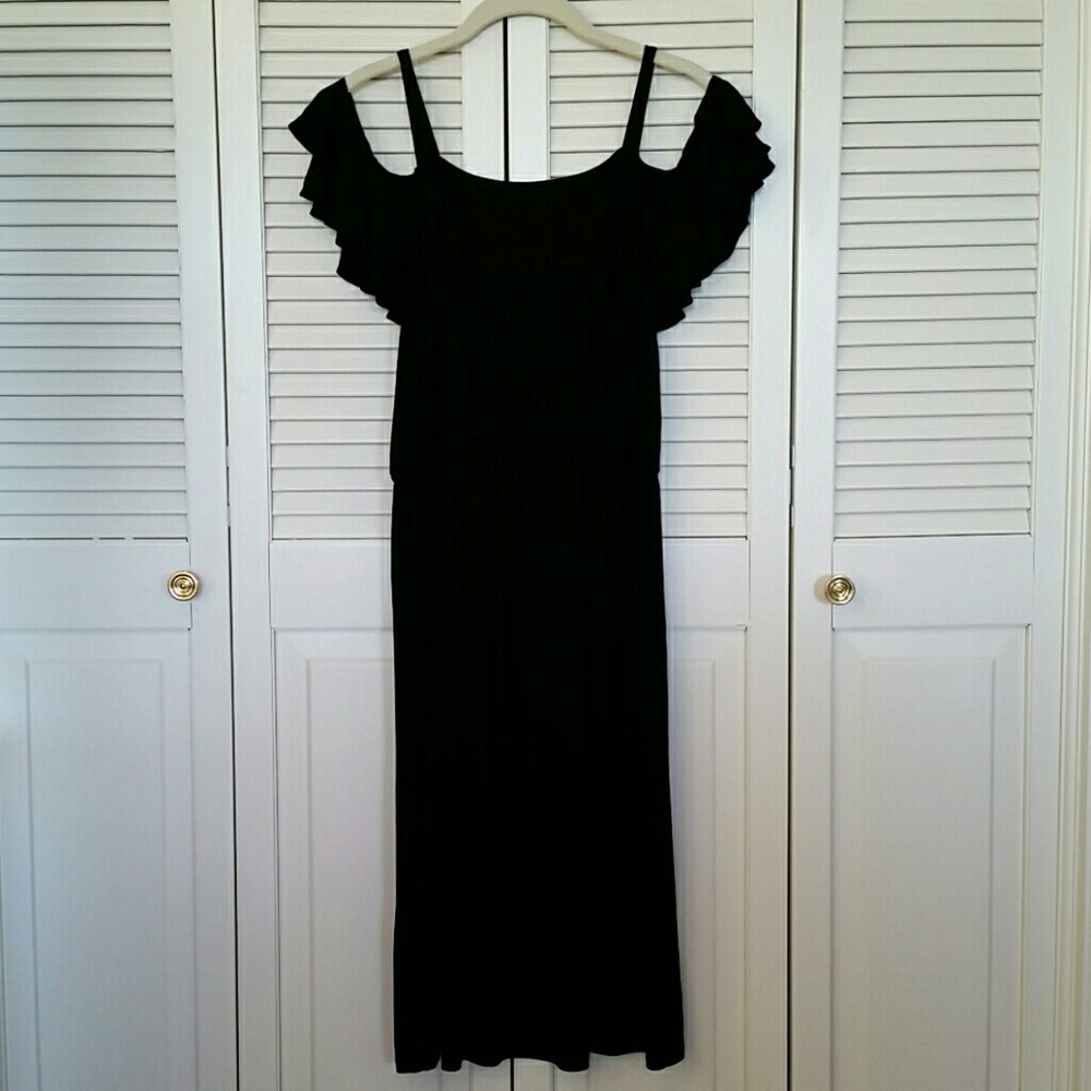 LOFT Ruffle Cold Shoulder Dress - Picture 3 of 7